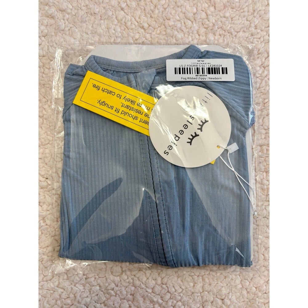 Little Sleepies newborn fog ribbed zippy